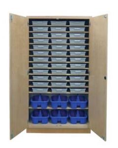 Hann TT-482284-36T6C Storage Cabinet With 36 Tote Trays and 6 Tote Caddies 22 x 48