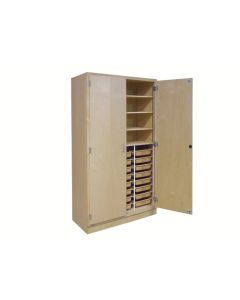 Hann TT-4 Storage Cabinet With 24 Tote Trays and Three Adjustable Shelves 22 x 48