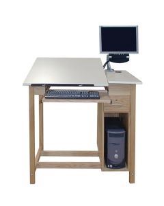 Hann CDWD-65 CAD Drafting Drawing Table with Drawer and CPU Storage Cabinet