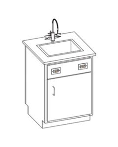 Hann LSI-2626R Laboratory Service Island With Epoxy Resin Top 26 x 26