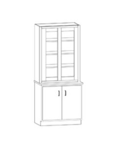Hann SC-131G Laboratory Display Cabinet With Lower Cupboard 36 Inch Wide