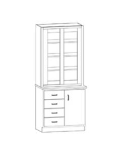 Hann SC-147G Laboratory Display Cabinet With Four Drawers And Cupboard 48 Inch Wide
