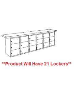 Hann WA-12L Steel Base Wall Workbench With 21 Horizontal Lockers 24 x 144