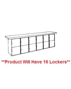 Hann WB-12L Steel Base Wall Workbench With 16 Large Lockers 24 x 144