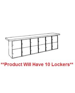 Hann WB-8L Steel Base Wall Workbench With 10 Large Lockers 24 x 96