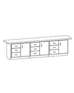 Hann WBB-12L Wall Workbench With 12 Drawers and 4 Doors 24 x 144