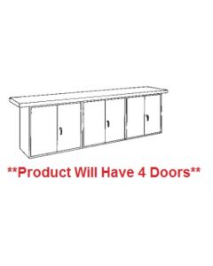 Hann WDD-8L Steel Base Wall Workbench With 2 Base Cabinets With Double Locking Doors 24 x 96