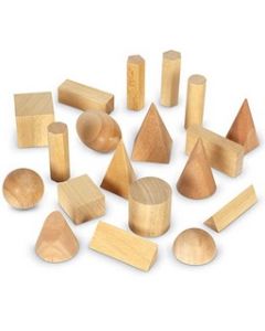 Wooden Geometric Solids, Set of 19