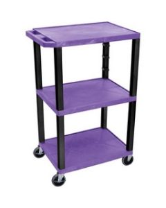 42"H AV Cart - Three Shelves - Black Legs