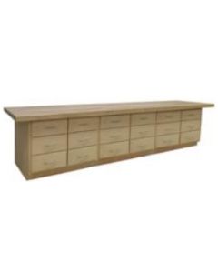 Hann WTB-12L Wall Workbench With 24 Drawers 24 x 144-1-3/4"-Yes