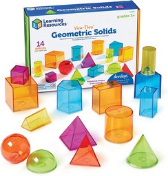 Learning Resources View-Thru Geometric Solids, Geometry Helper, 14 Pieces, Ages 8+