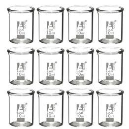 Beaker Borosilicate Glass, 10mL, Pack of 12