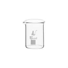 5ml Beaker Low form, with spout made of borosilicate glass, graduated,