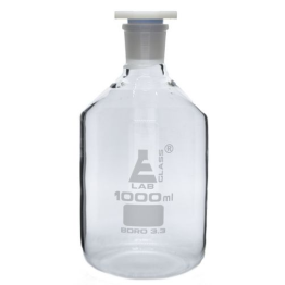 Bottle Reagent, made of borosilicate glass, narrow mouth with acid proof polypropylene stopper 1000ml., socket size 29/32