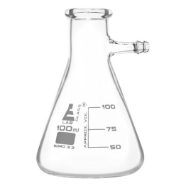 Flask Filtering 100ml., Conical, with integral glass side arm