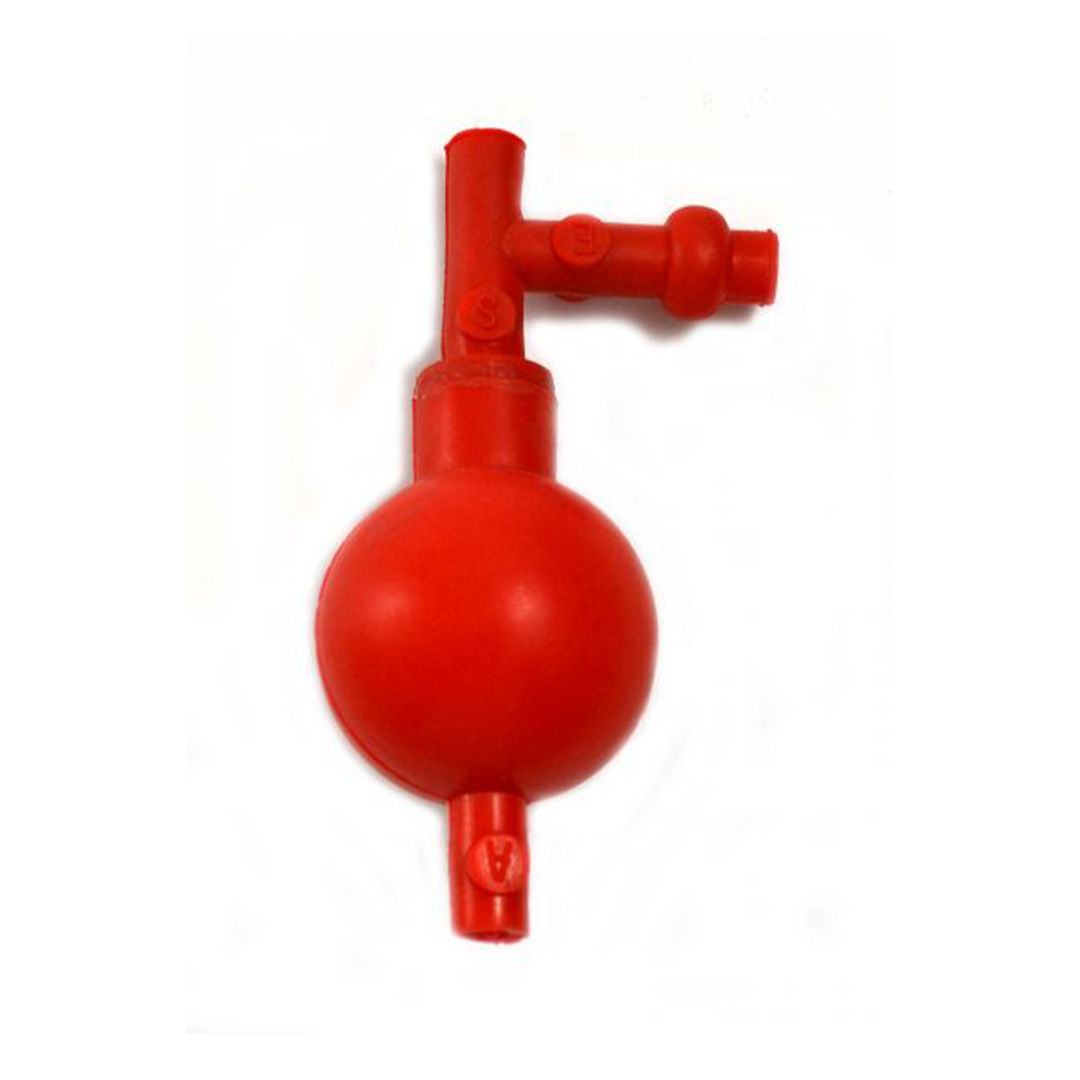 Pipette Filler, Silicon Bulb - 54mm Dia. Three Pinch Valves - Suitable for Noxious Solutions - Eisco Labs