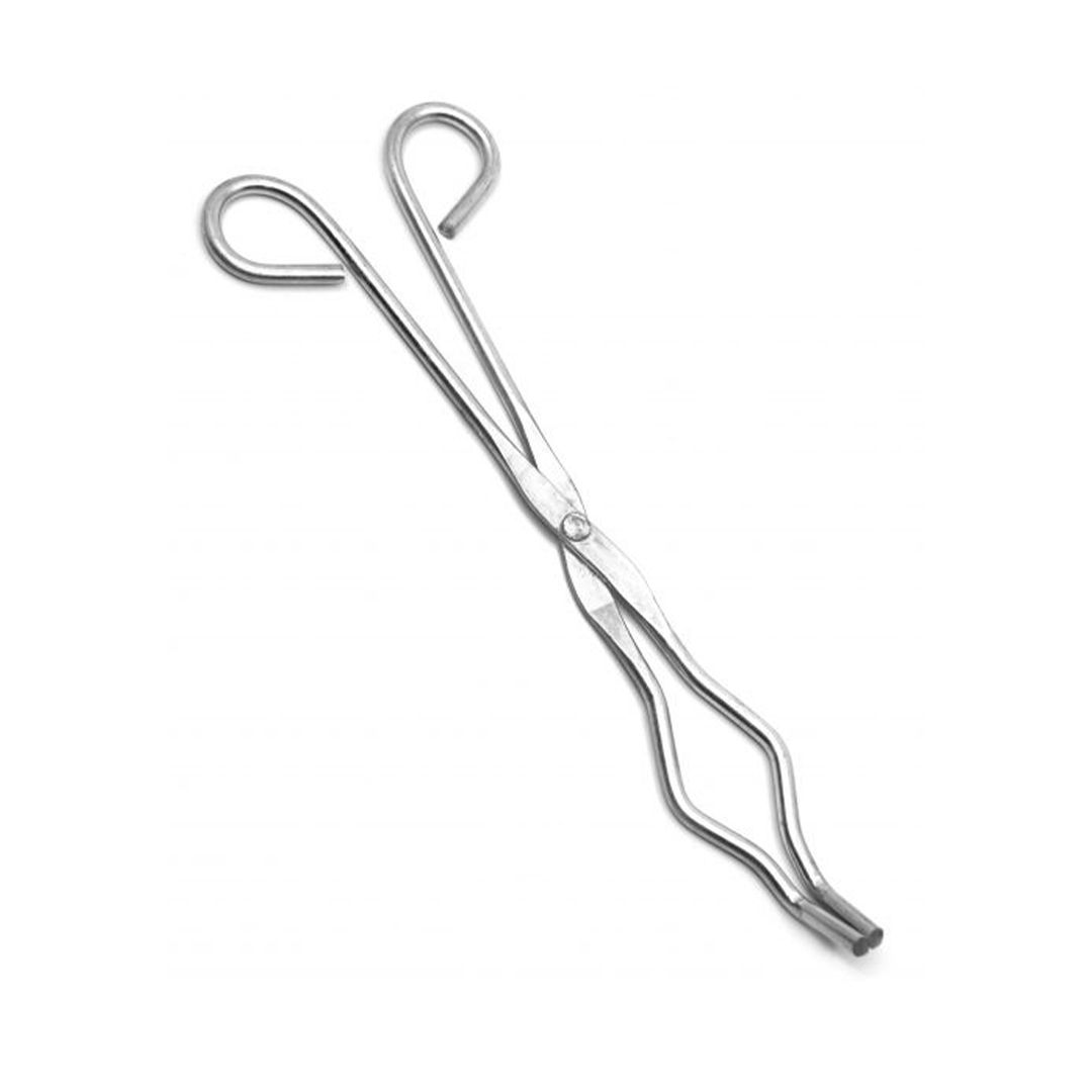 Crucible Tongs with Bow- Straight, Serrated Tips - Metal - 9.5