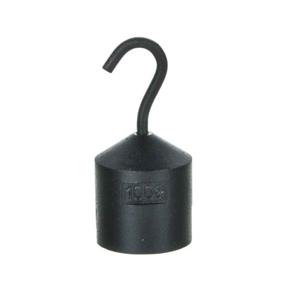 Hooked Iron Weight, 100g - with Bottom Slot - Powder Coated Steel - Eisco Labs