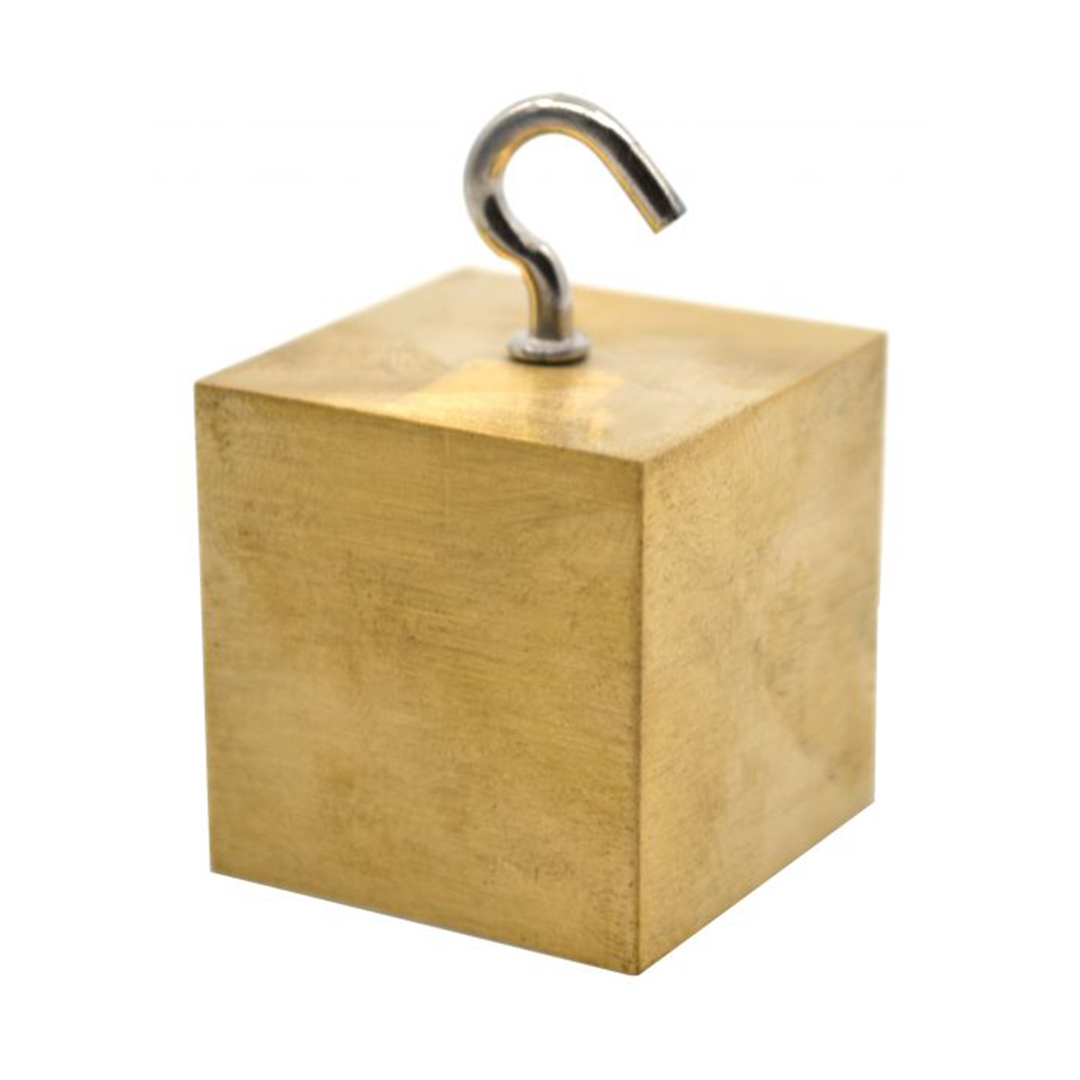 Density Cube with Hook, Brass (Br) - Element Stamp - 0.8 Inch (20mm) Sides - For Density Investigation, Specific Gravity & Specific Heat Activities - Eisco Labs