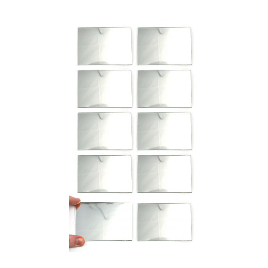 10 Pack Rectangular Plano Glass Mirror, 4