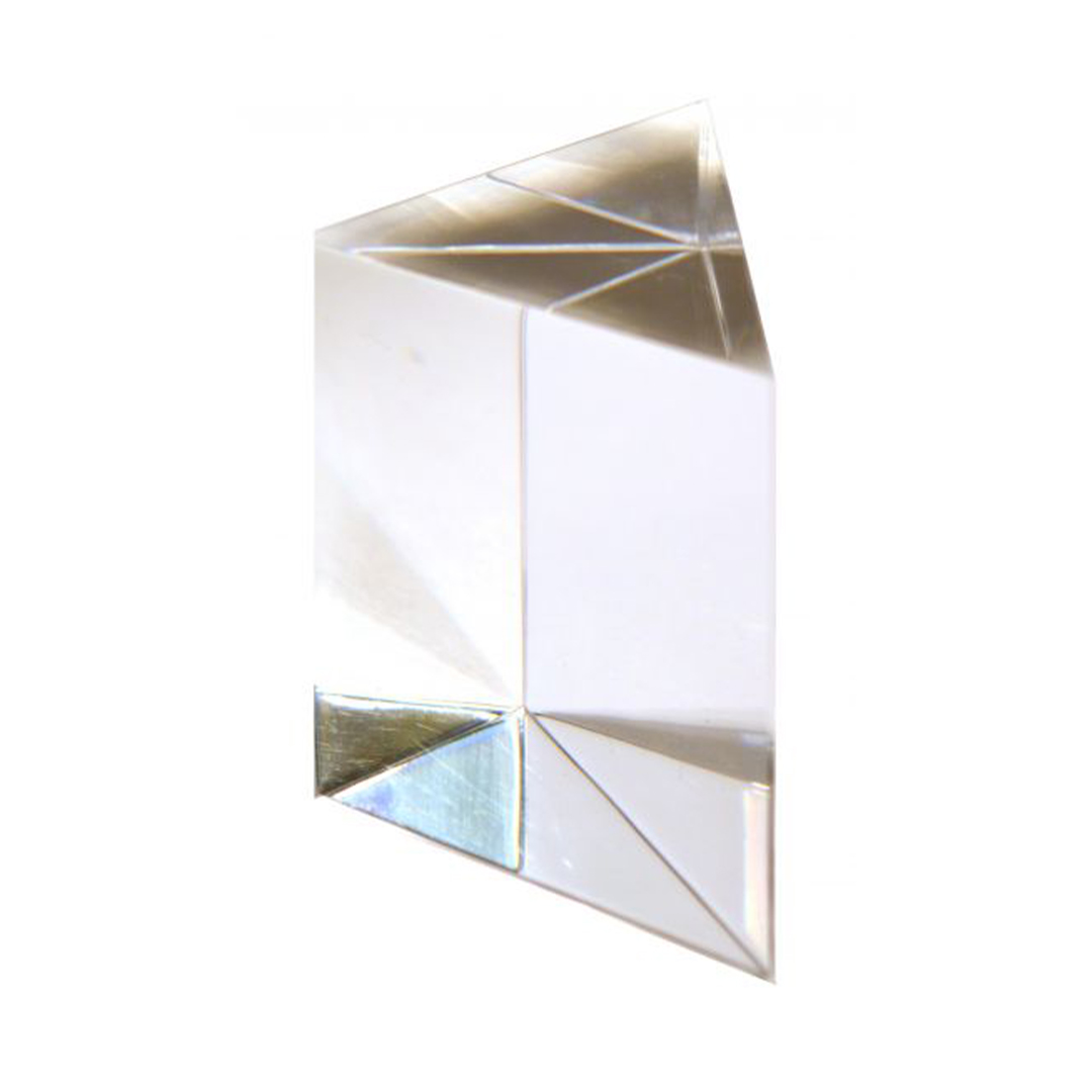 Right Angled Prism - 74mm Length, 50mm Hypotenuse - 90 x 45 x 45 Degree Angles - Acrylic