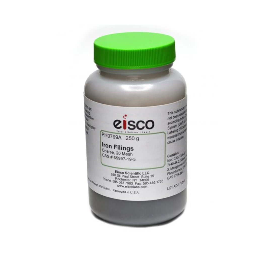 Eisco Labs Coarse Iron Filings, 250g for the Study of Magnetism - Made in the USA