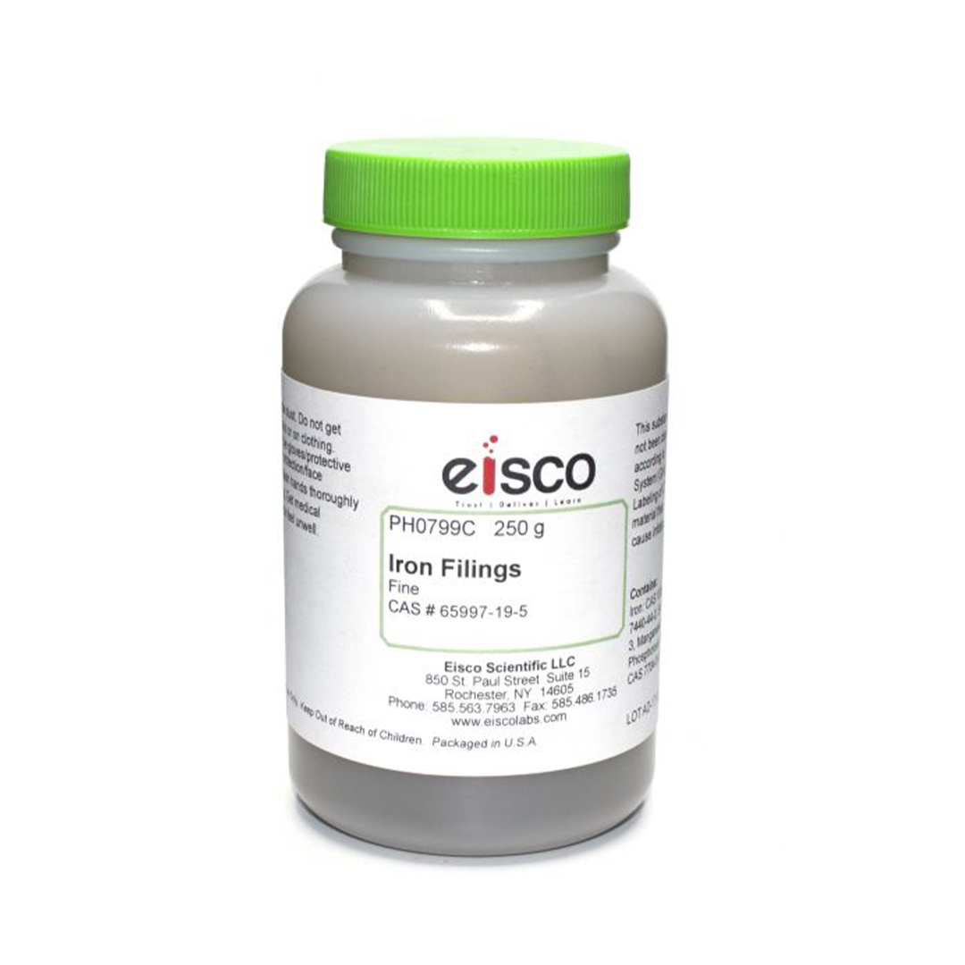 Fine Iron Filings for the Study of Magnetism, 250g - Eisco Labs - Made in the USA