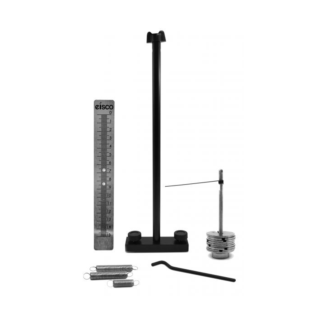Hooke's Law Kit - Experiment Components Only - Useful in Studying Force, Extension & Elasticity - Springs, Masses, Aluminum Rod, Ruler & Support Rod - (No Base) - Visual Scientifics by Eisco