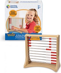 Learning Resources 10-Row Rekenrek Counting Frame, Abacus for Kids, Counting Toy for Kids, Math, Homeschool