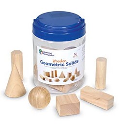 Wooden Geometric Solids, Set of 12