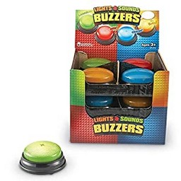 Lights & Sounds Answer Buzzers, Set of 12 in Display