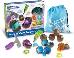 Learning Resources Rock 'n Gem Surprise, Sorting, Matching & Counting Skills Activity Set, Early STEM, 19 Pieces, Ages 3+